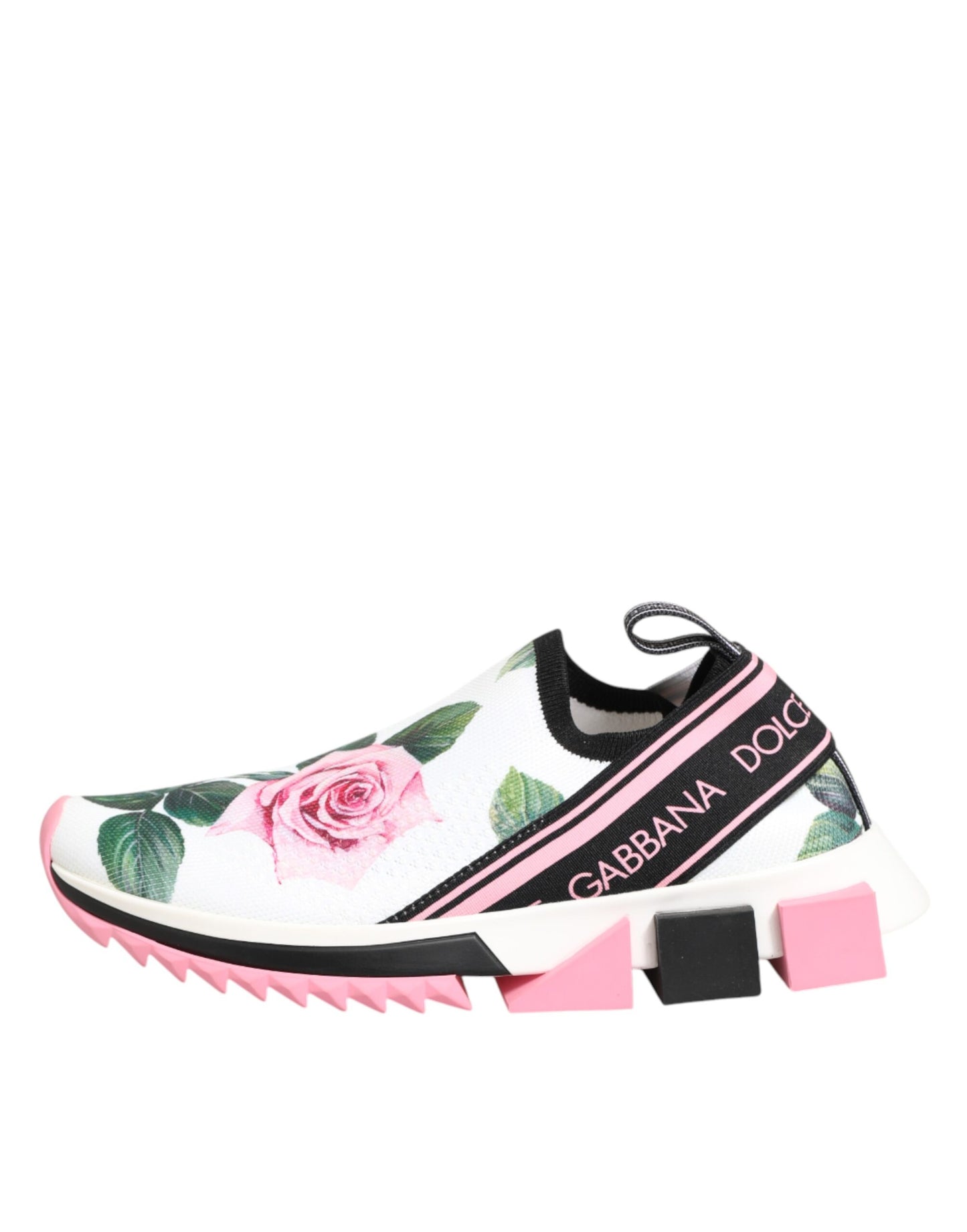 Dolce & Gabbana White Rose Print Sorrento Sneakers Shoes Curated Luxury Accessories by Orvyn