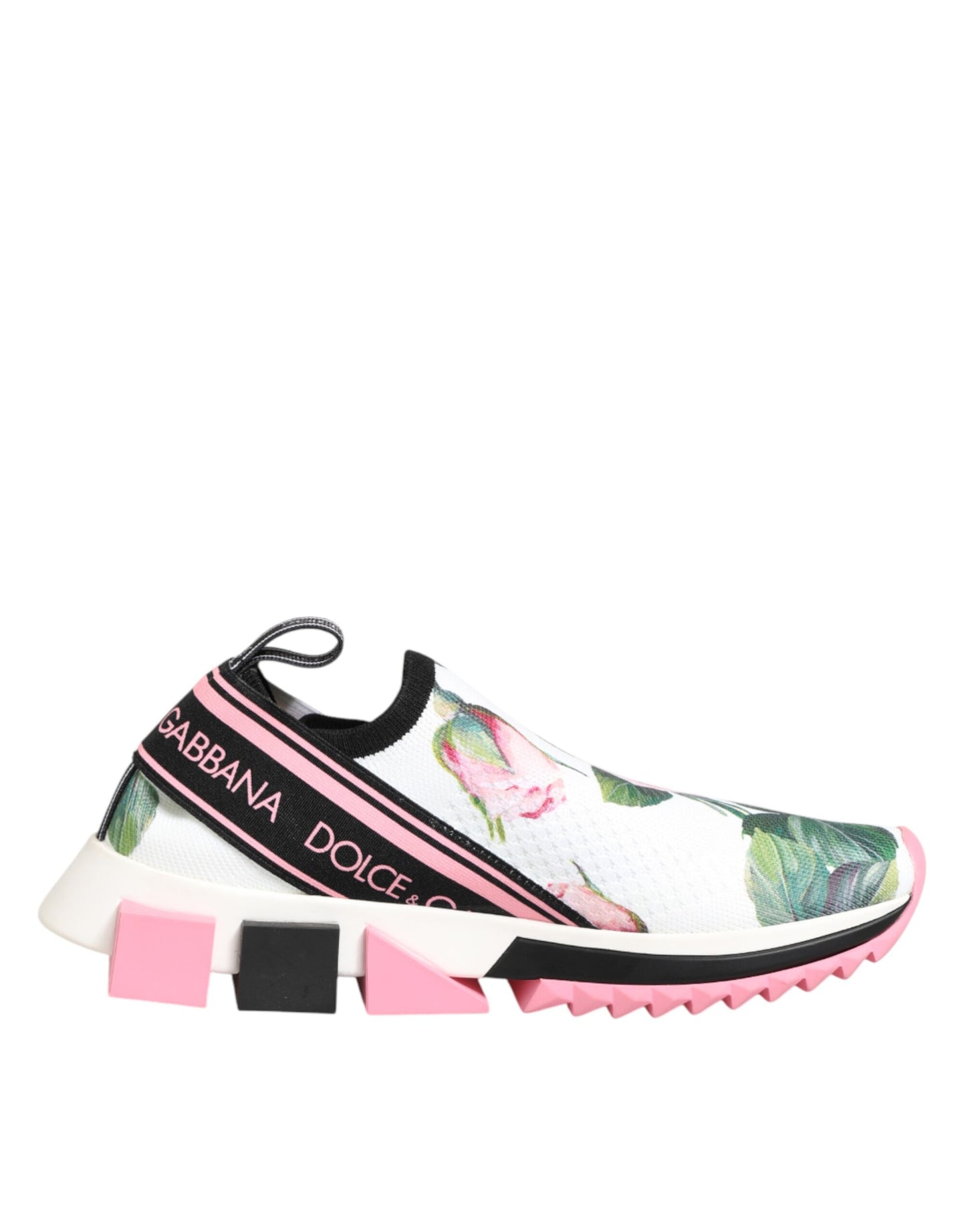 Dolce & Gabbana White Rose Print Sorrento Sneakers Shoes Curated Luxury Accessories by Orvyn
