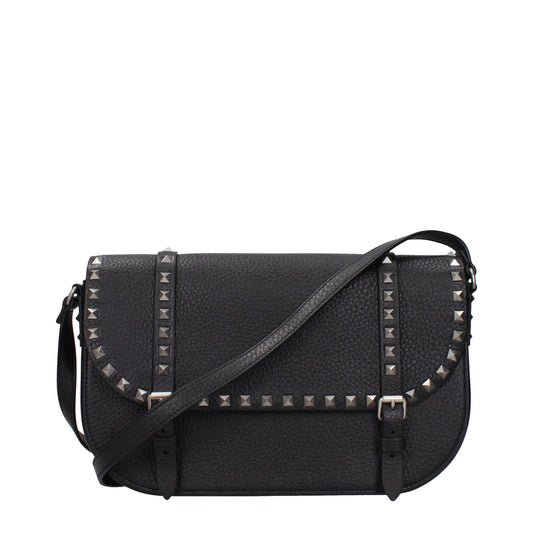 Valentino Garavani Black Leather Crossbody Bag Bags schwarz