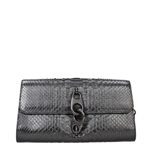 Tom Ford Silver Python Leather Clutch Bag curated by orvyn luxury accessories