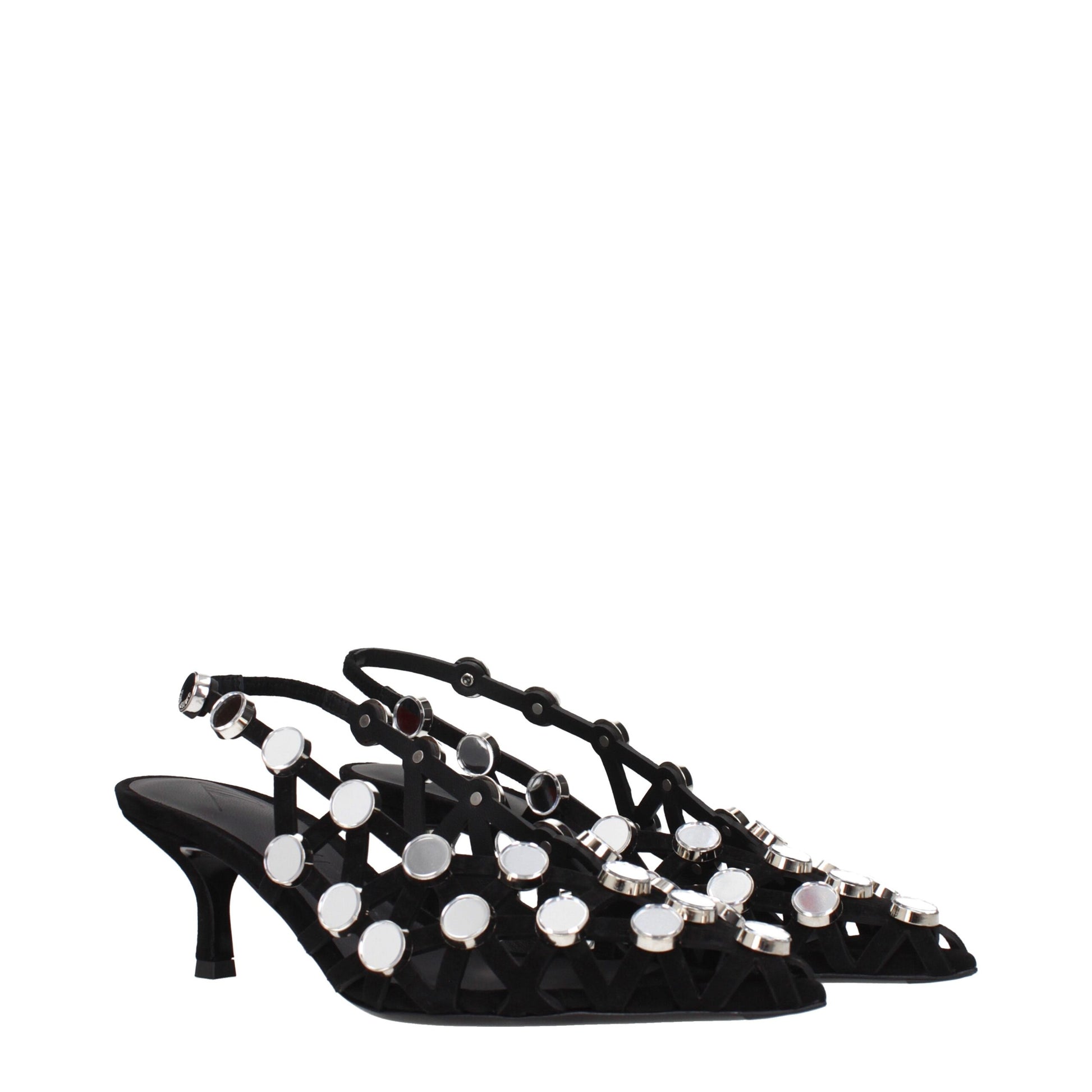 The Attico Black Leather Stiletto Heel Sandals Curated Luxury Accessories by Orvyn