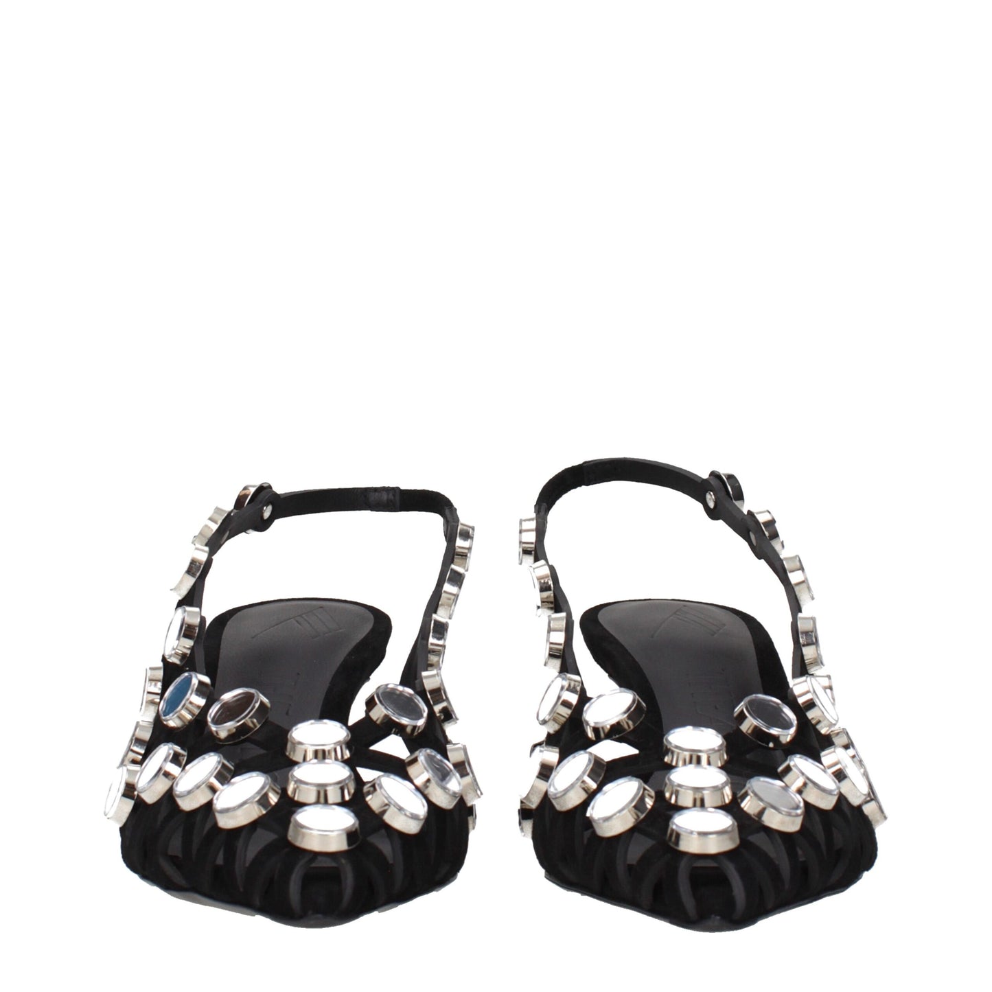 The Attico Black Leather Stiletto Heel Sandals Curated Luxury Accessories by Orvyn