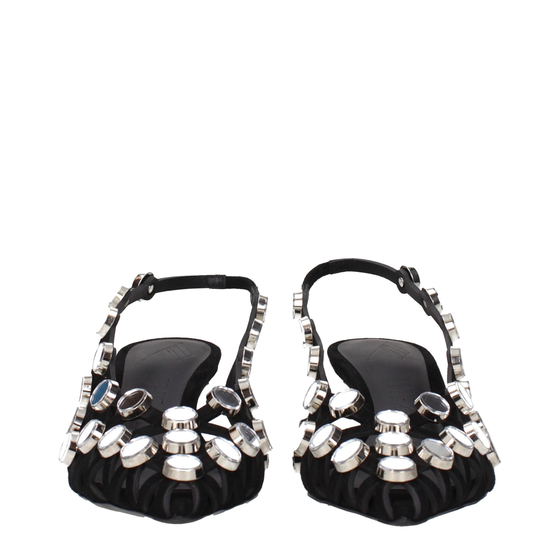 The Attico Black Leather Stiletto Heel Sandals Curated Luxury Accessories by Orvyn