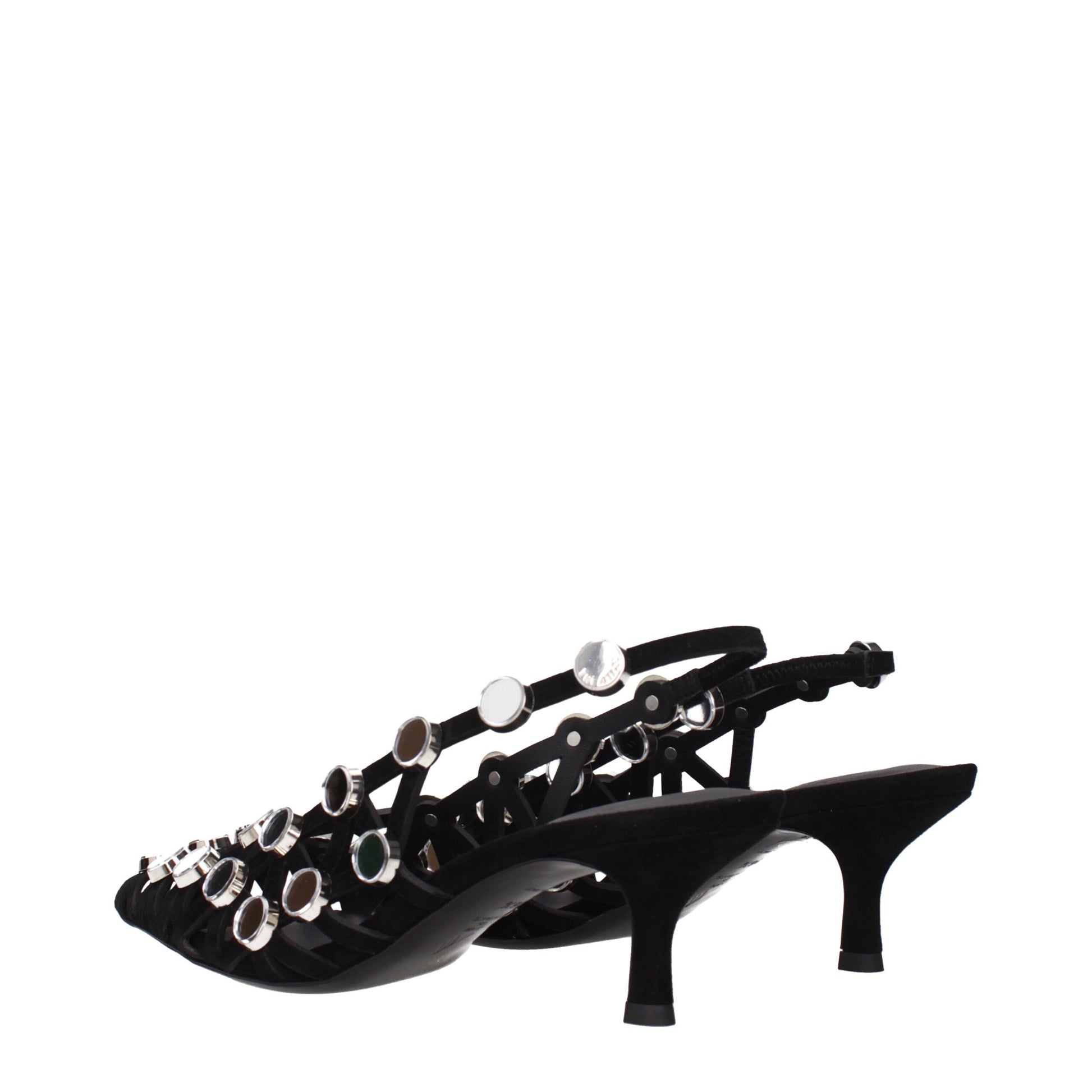 The Attico Black Leather Stiletto Heel Sandals Curated Luxury Accessories by Orvyn