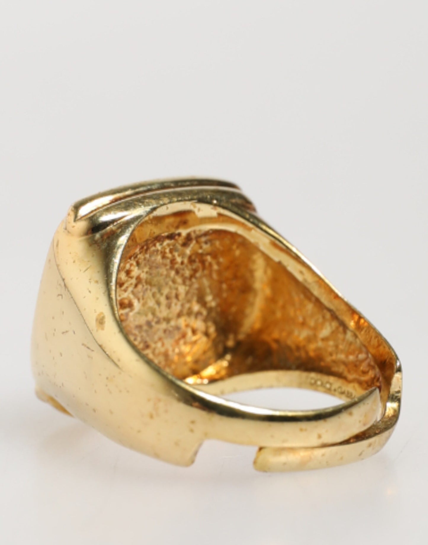 Dolce & Gabbana Gold-Tone Real Brass Black Enamel "J" Adjustable Rings Curated Luxury Accessories by Orvyn