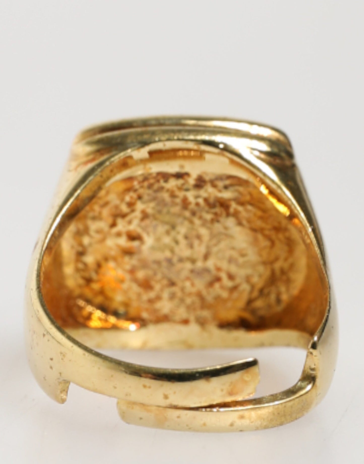 Dolce & Gabbana Gold-Tone Real Brass Black Enamel "J" Adjustable Rings Curated Luxury Accessories by Orvyn