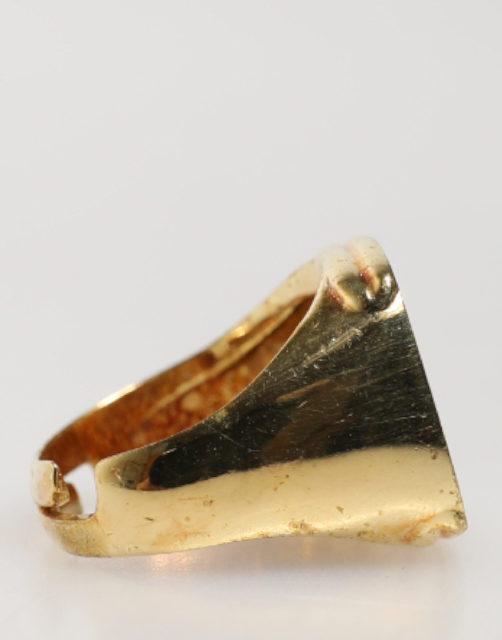 Dolce & Gabbana Gold-Tone Real Brass Black Enamel "J" Adjustable Rings Curated Luxury Accessories by Orvyn