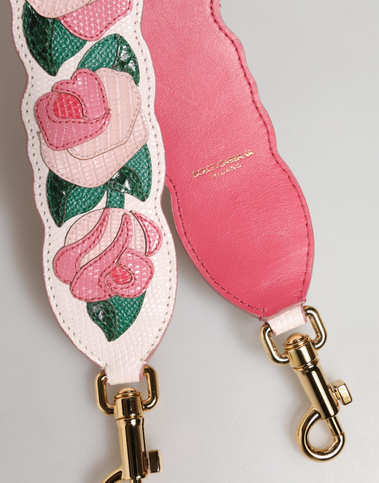 Dolce & Gabbana Strap White Floral Calf Leather Bag Accessory Shoulder Curated Luxury Accessories by Orvyn
