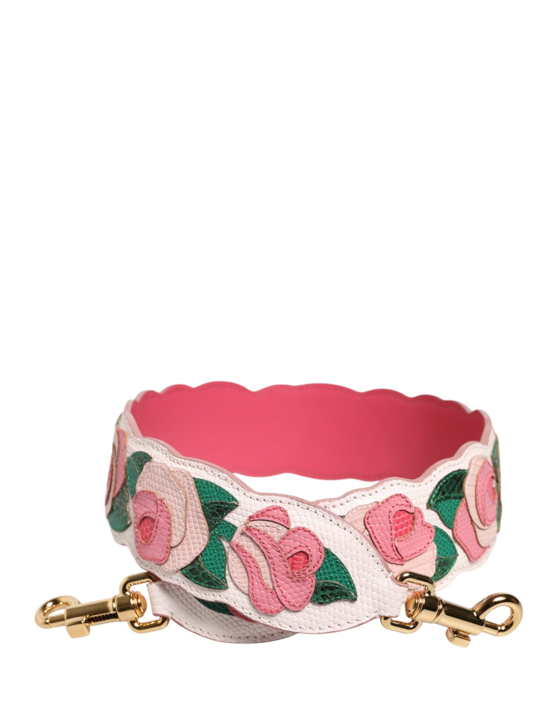 Dolce & Gabbana Strap White Floral Calf Leather Bag Accessory Shoulder Curated Luxury Accessories by Orvyn