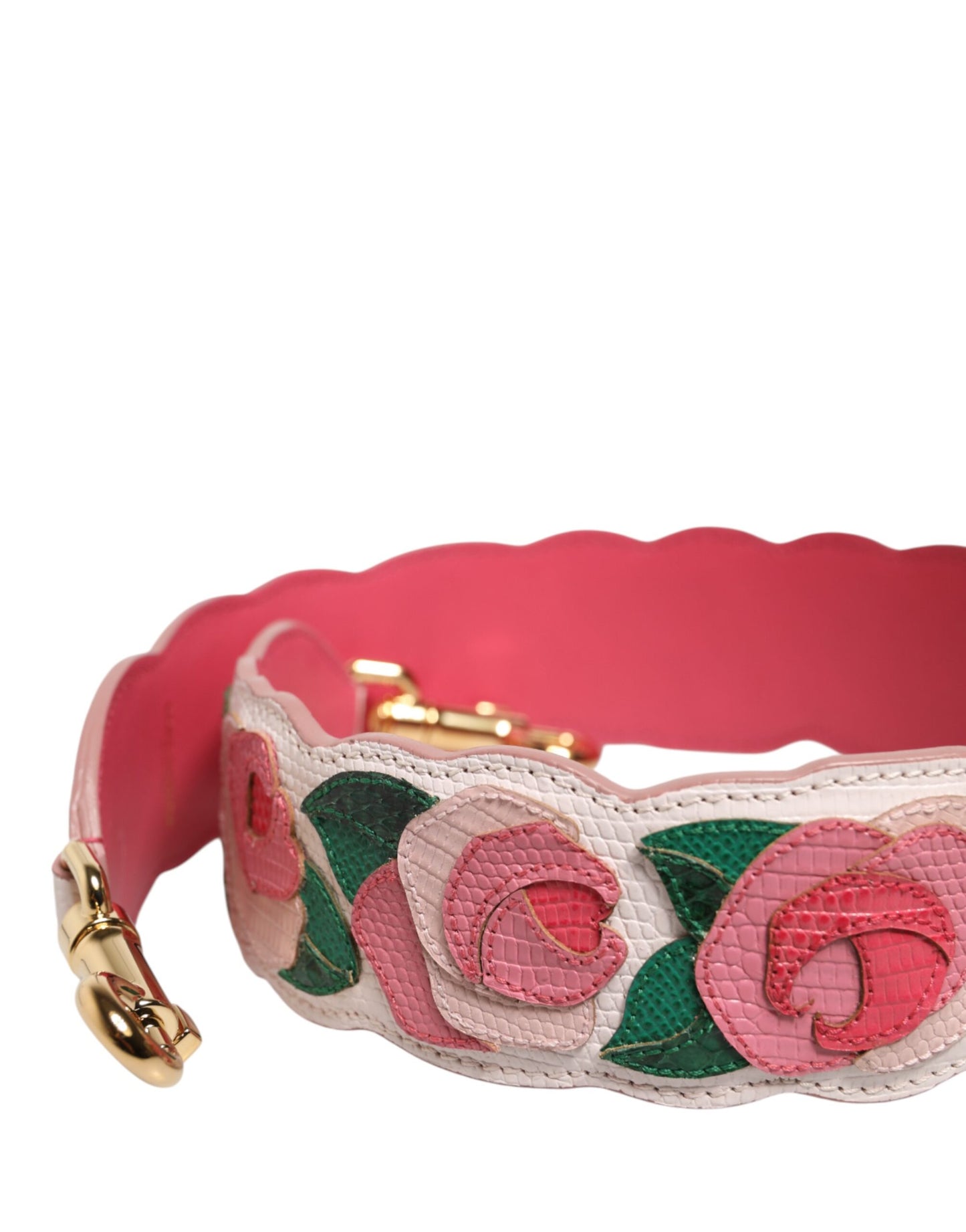Dolce & Gabbana Strap White Floral Calf Leather Bag Accessory Shoulder Curated Luxury Accessories by Orvyn