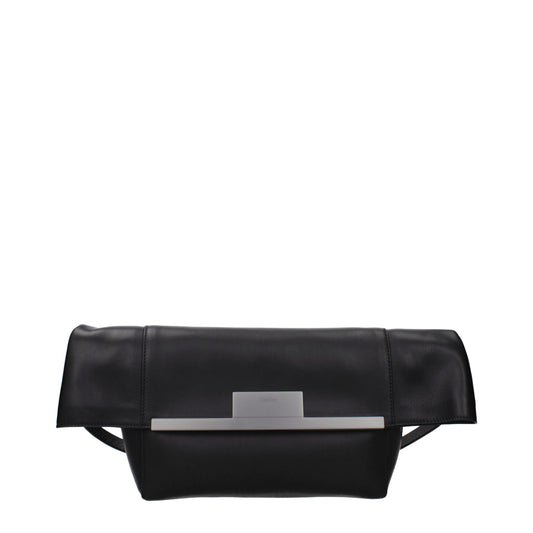 Max Mara Black Leather Shoulder Bag curated by orvyn luxury accessories