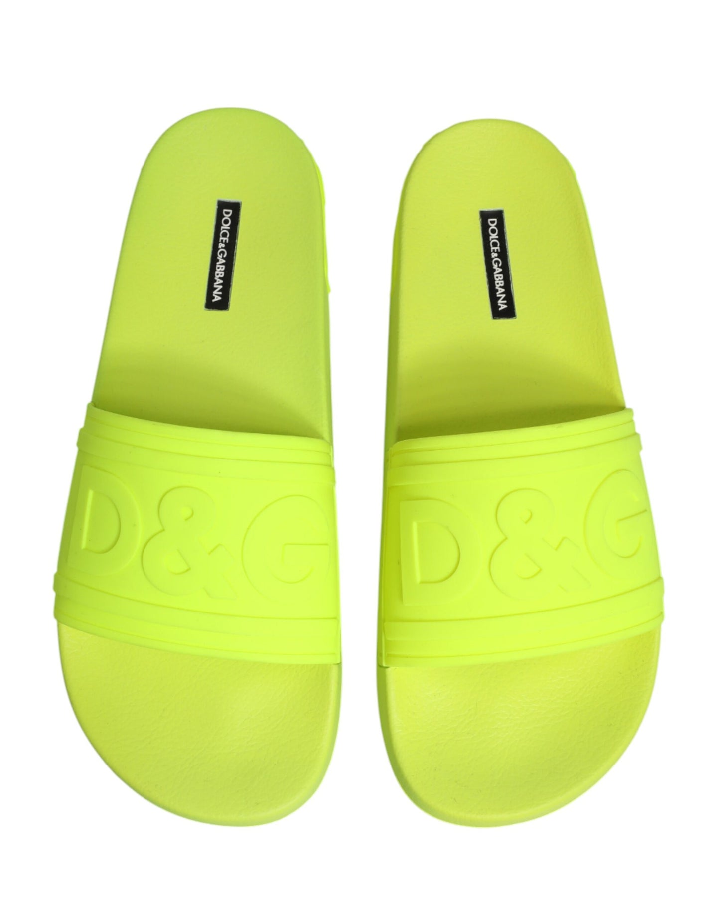Dolce & Gabbana Green Rubber Slides Sandals Beachwear Shoes Curated Luxury Accessories by Orvyn