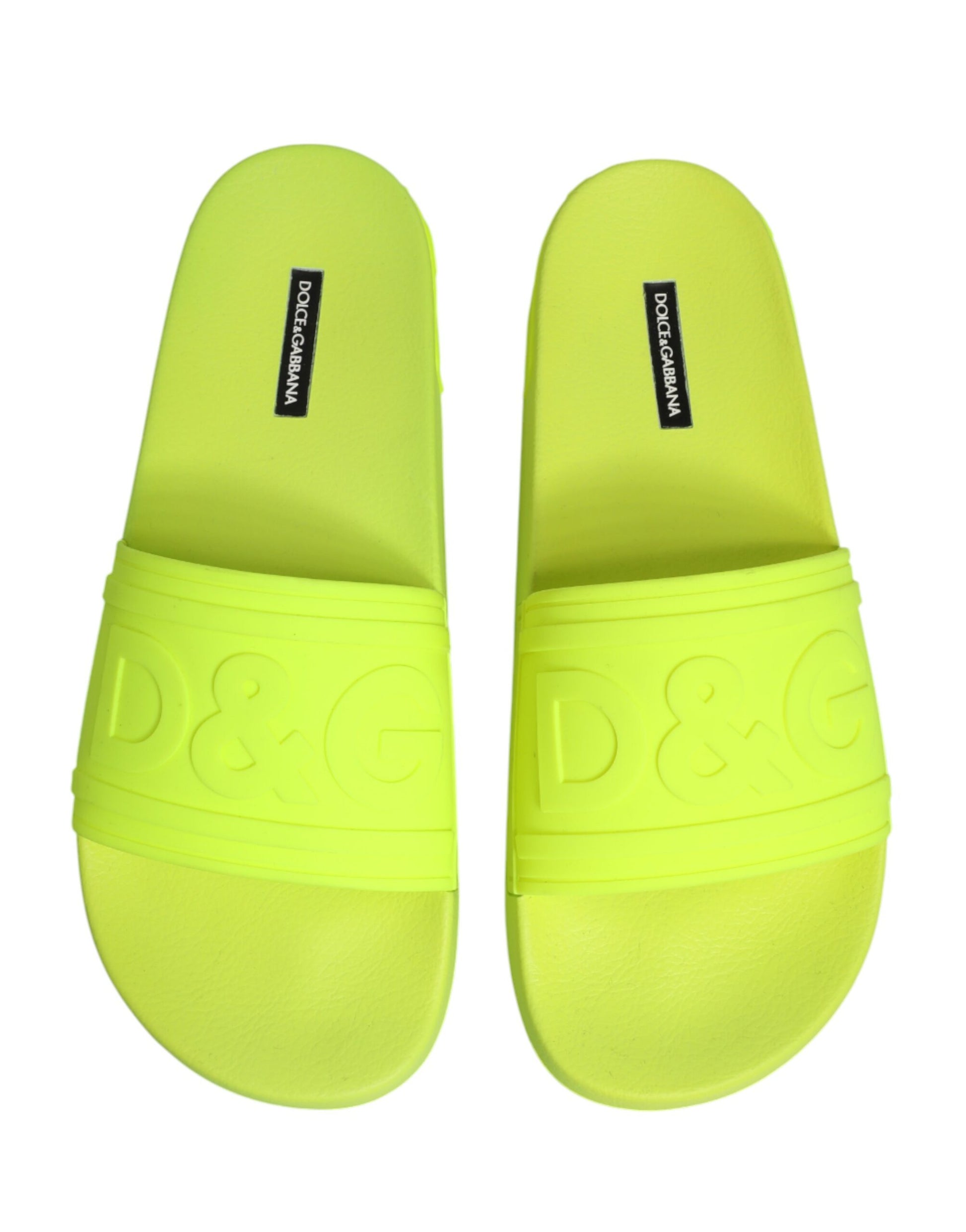 Dolce & Gabbana Green Rubber Slides Sandals Beachwear Shoes Curated Luxury Accessories by Orvyn