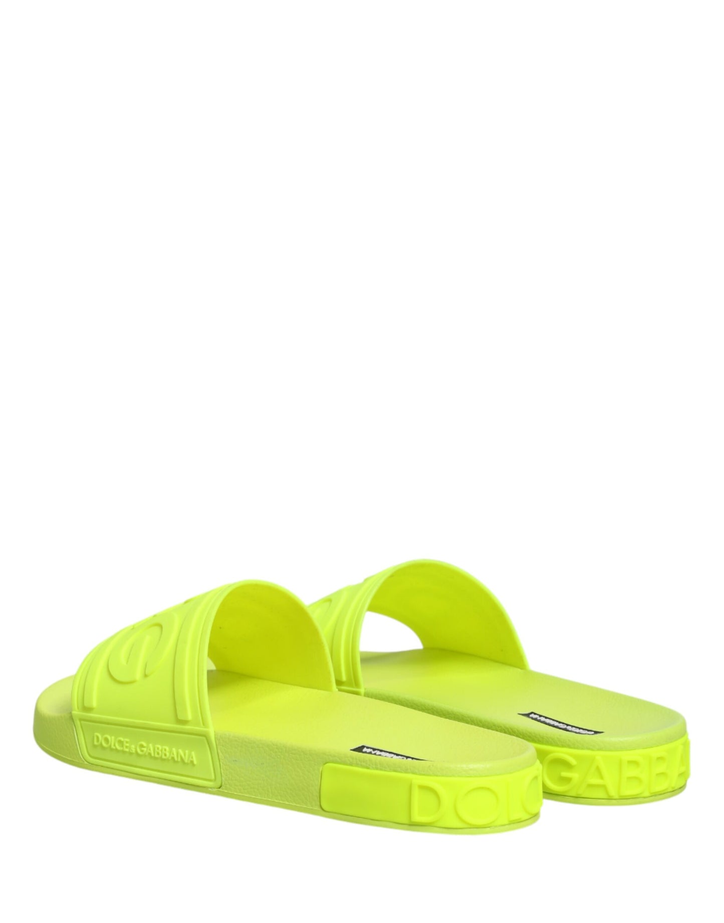 Dolce & Gabbana Green Rubber Slides Sandals Beachwear Shoes Curated Luxury Accessories by Orvyn