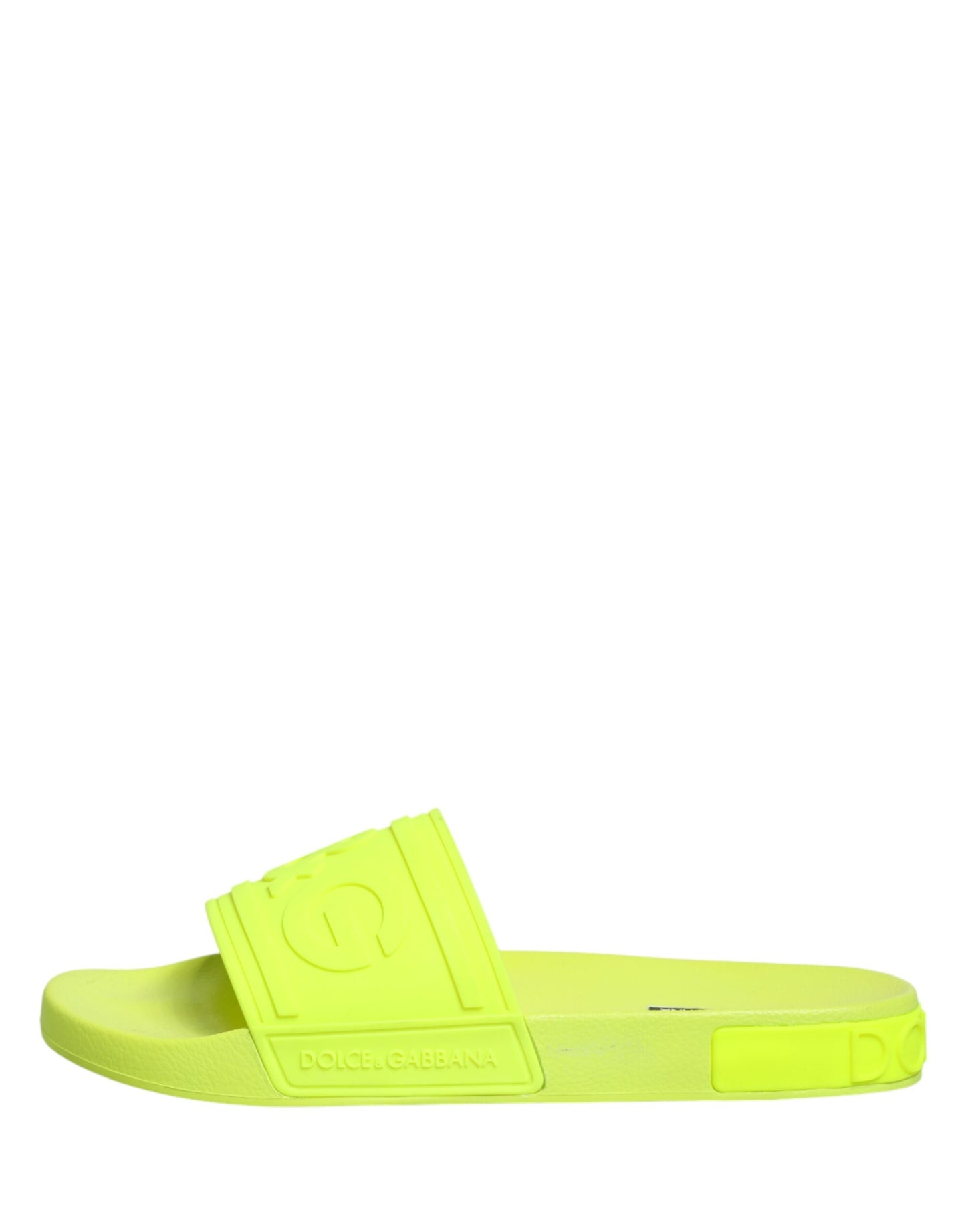 Dolce & Gabbana Green Rubber Slides Sandals Beachwear Shoes Curated Luxury Accessories by Orvyn