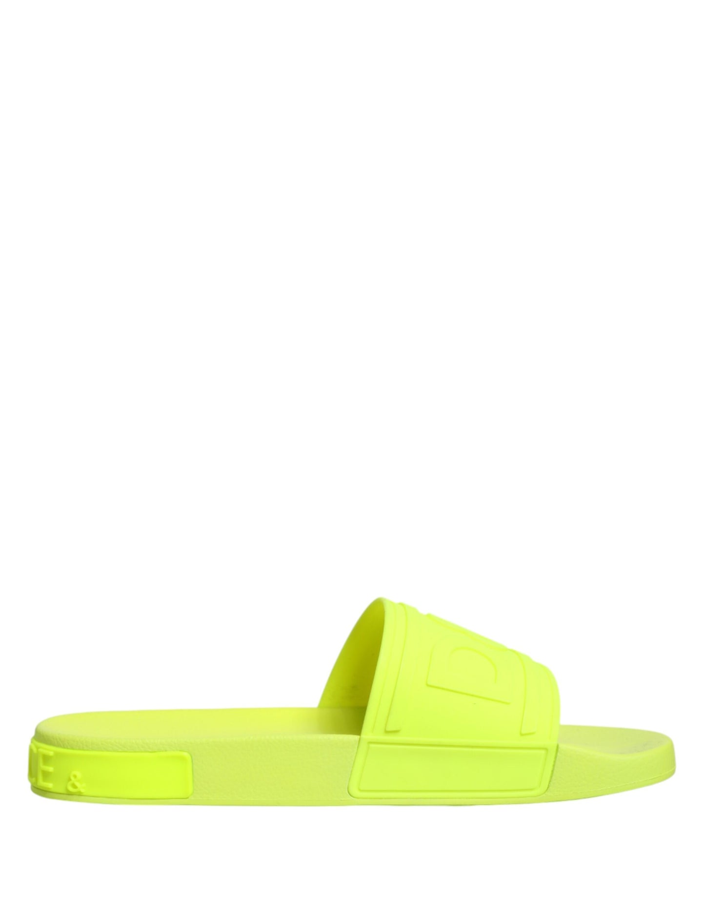 Dolce & Gabbana Green Rubber Slides Sandals Beachwear Shoes Curated Luxury Accessories by Orvyn