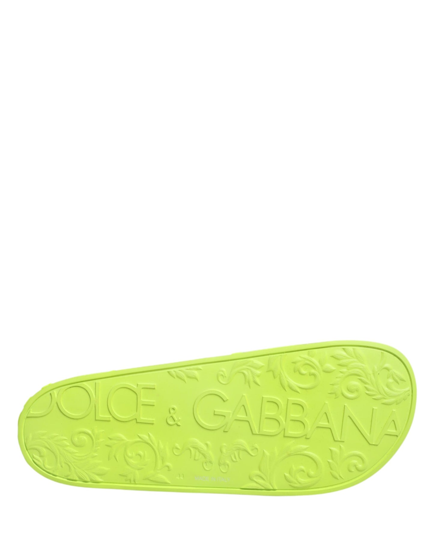 Dolce & Gabbana Green Rubber Slides Sandals Beachwear Shoes Curated Luxury Accessories by Orvyn