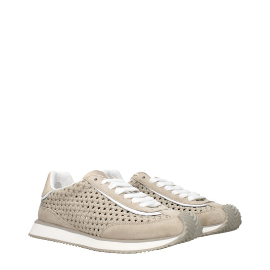 Dolce & Gabbana Beige Fabric Low Top Sneakers Curated Luxury Accessories by Orvyn