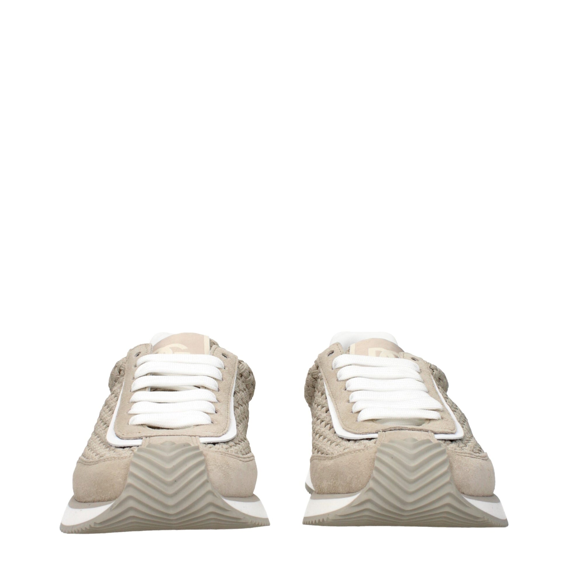 Dolce & Gabbana Beige Fabric Low Top Sneakers Curated Luxury Accessories by Orvyn