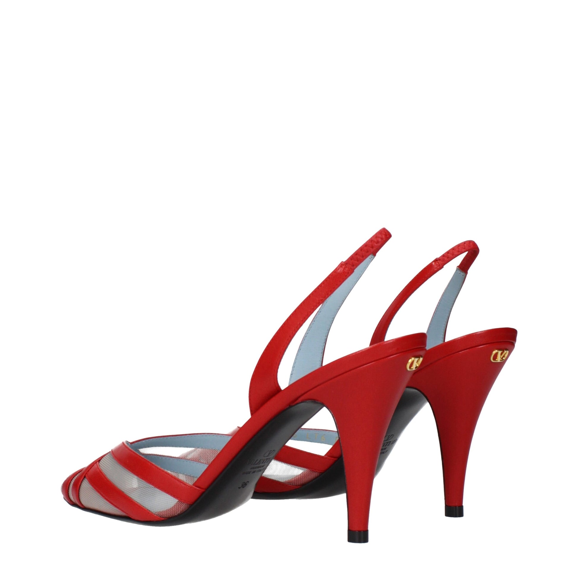 Valentino Garavani Red Leather Stiletto Heel Sandals Curated Luxury Accessories by Orvyn