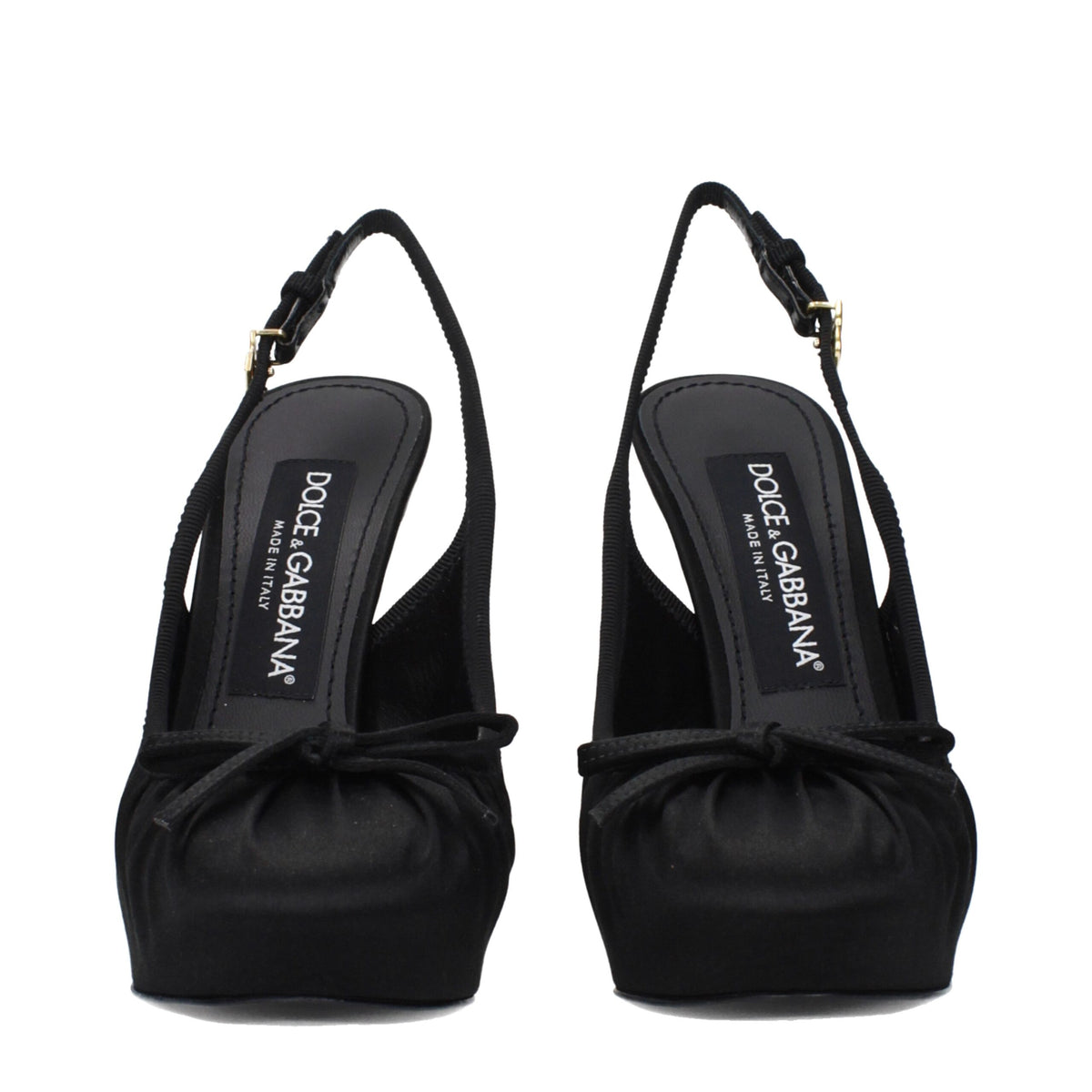 Dolce & Gabbana Black Satin High Heel Pumps schwarz