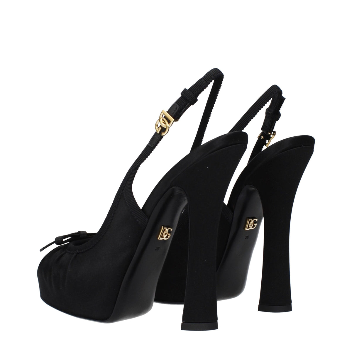 Dolce & Gabbana Black Satin High Heel Pumps schwarz