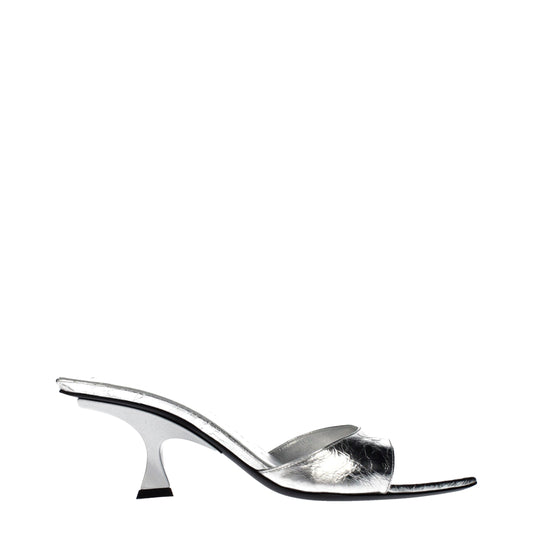 The Attico Gray Leather Flat Sandals Curated Luxury Accessories by Orvyn