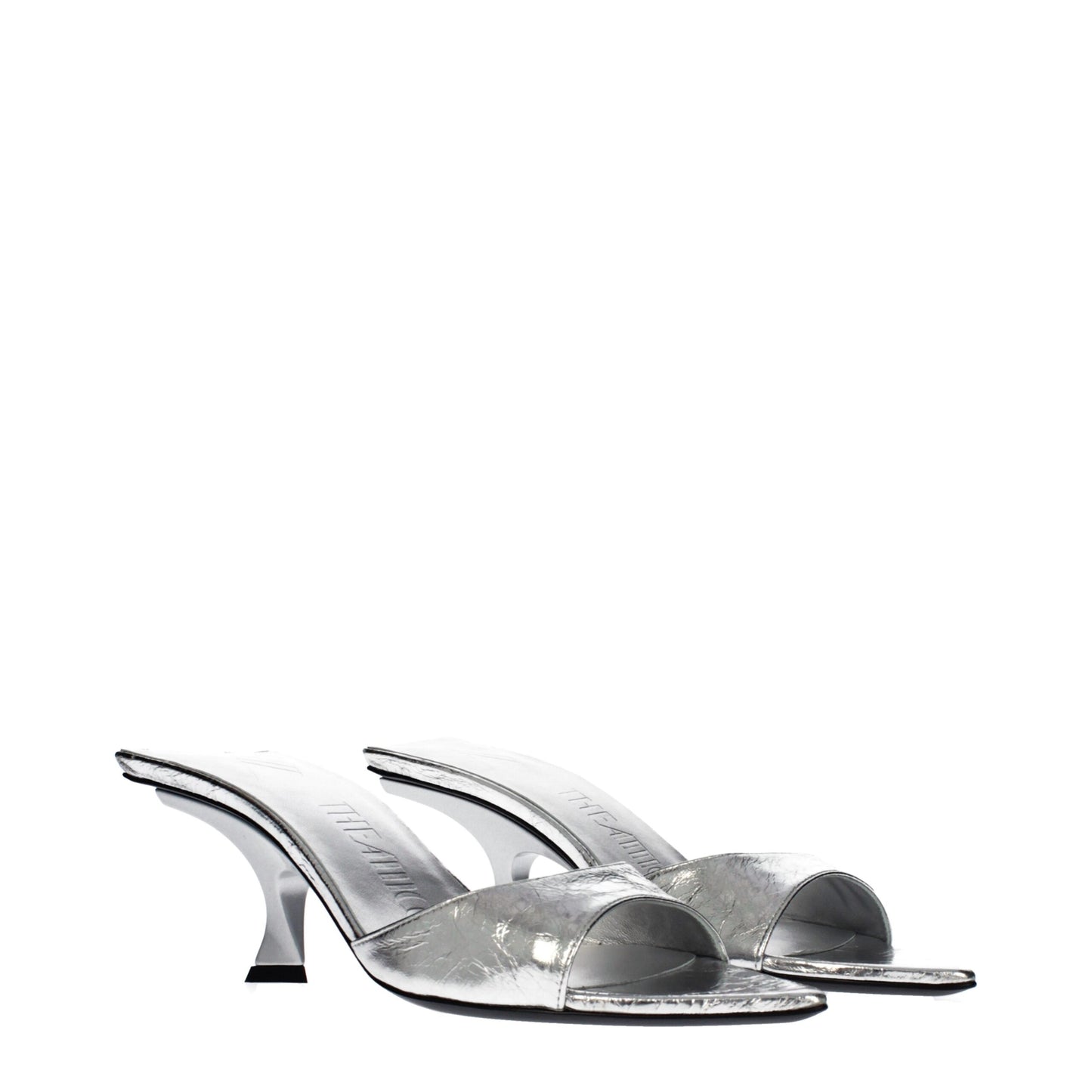 The Attico Gray Leather Flat Sandals Curated Luxury Accessories by Orvyn