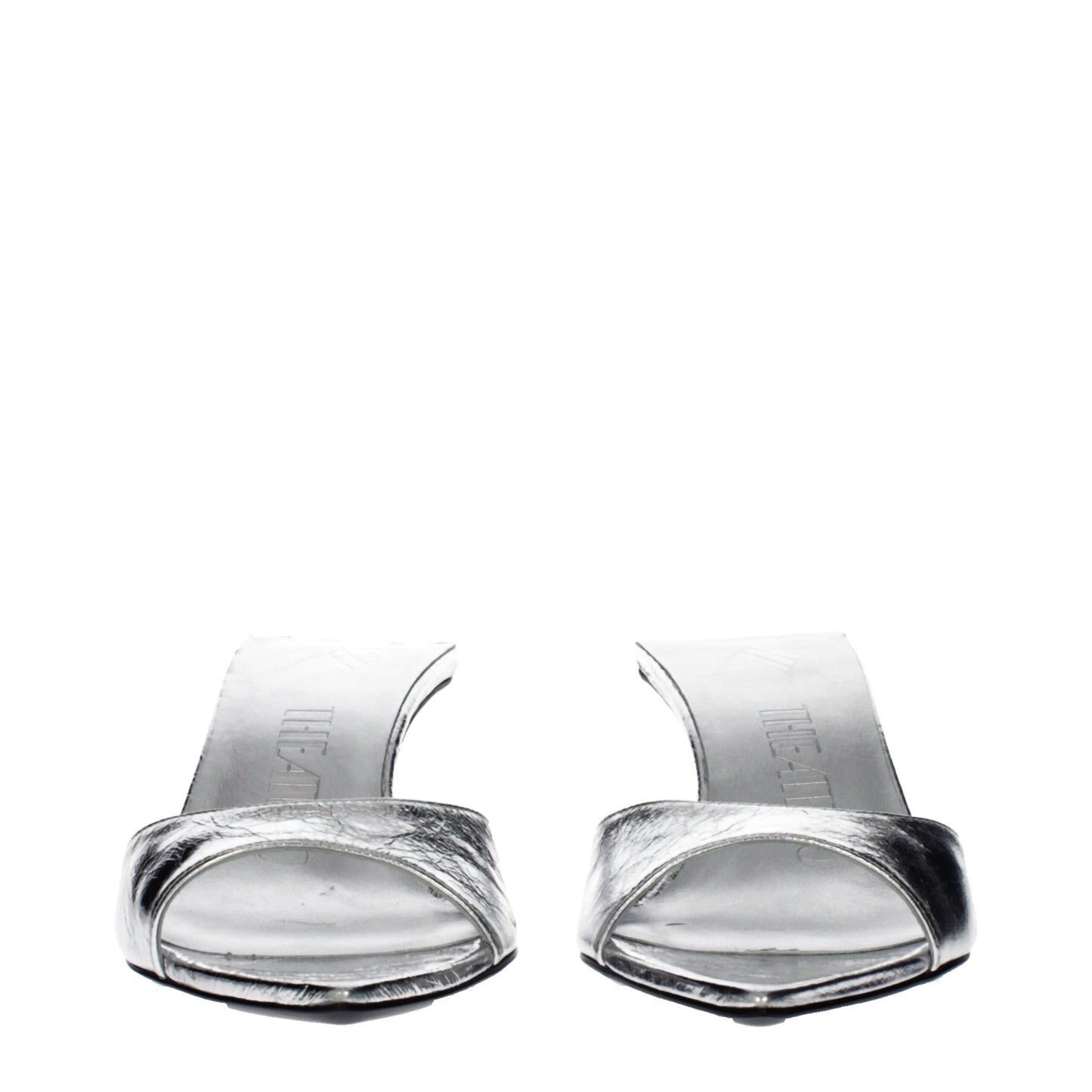 The Attico Gray Leather Flat Sandals Curated Luxury Accessories by Orvyn