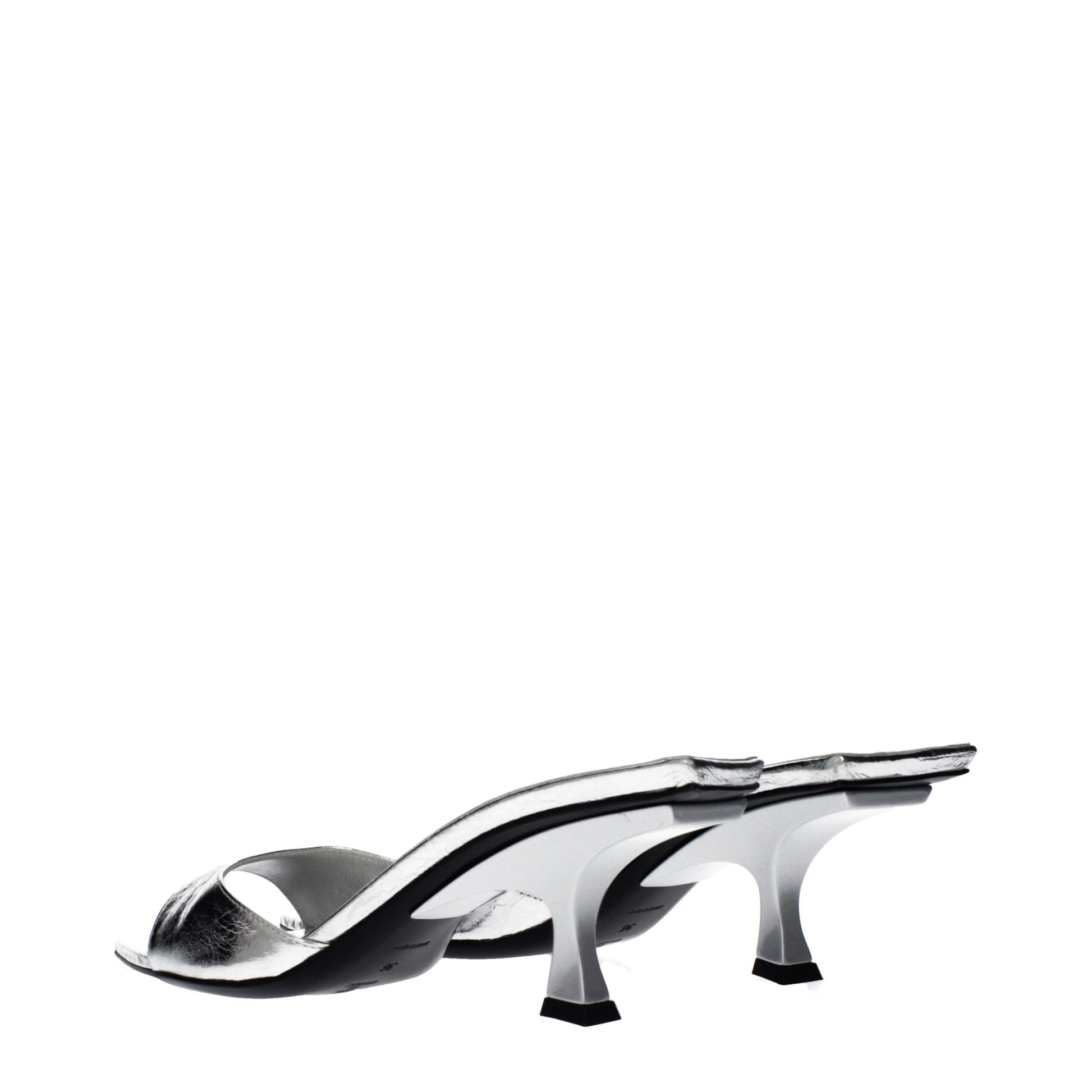 The Attico Gray Leather Flat Sandals Curated Luxury Accessories by Orvyn