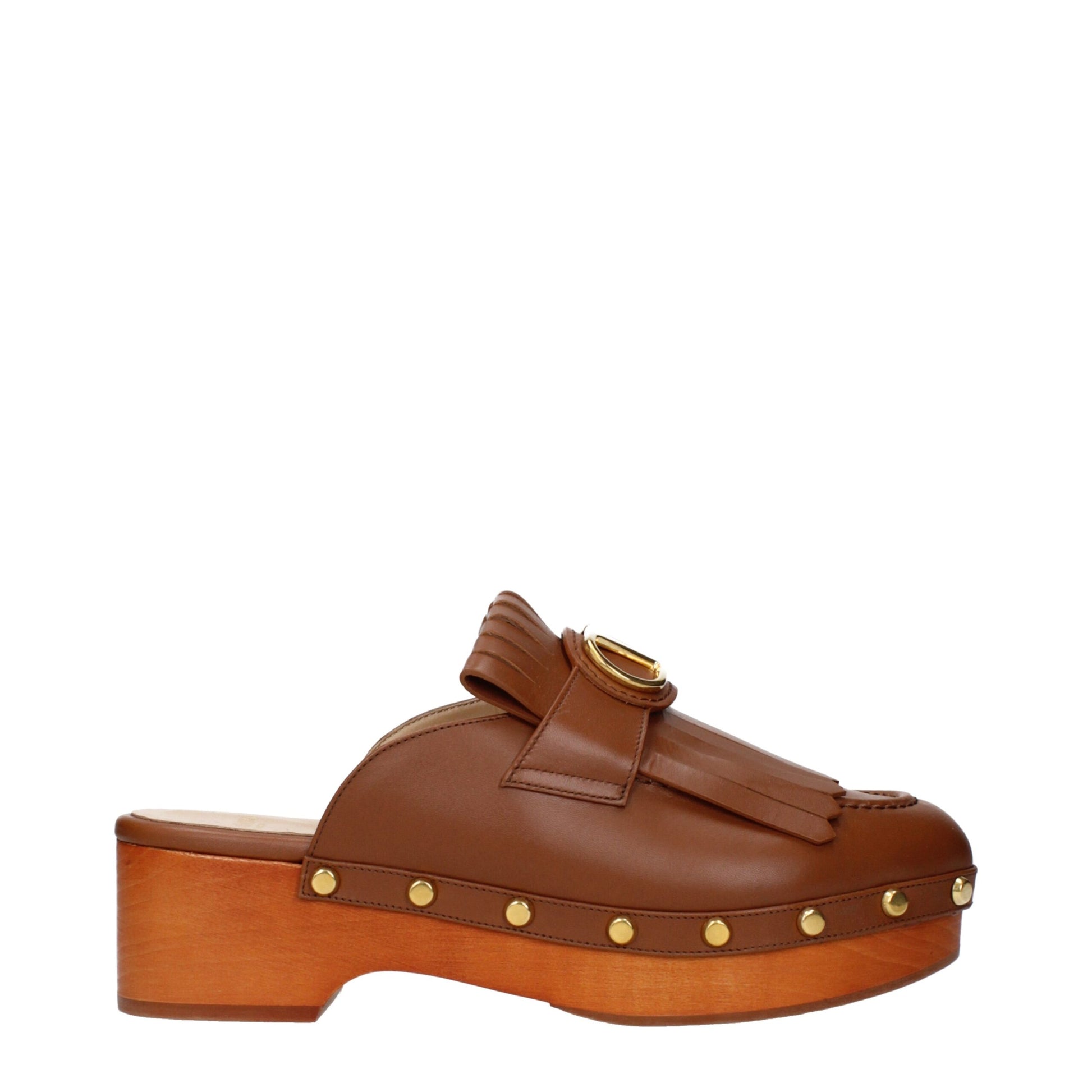 Valentino Garavani Brown Leather Slippers Curated Luxury Accessories by Orvyn