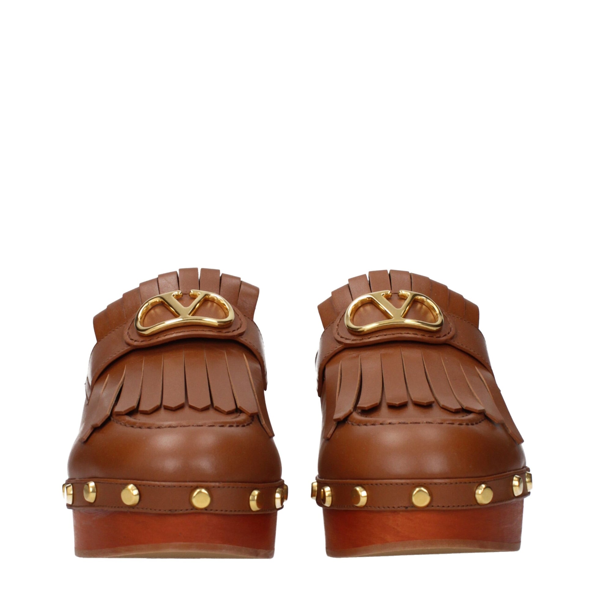 Valentino Garavani Brown Leather Slippers Curated Luxury Accessories by Orvyn