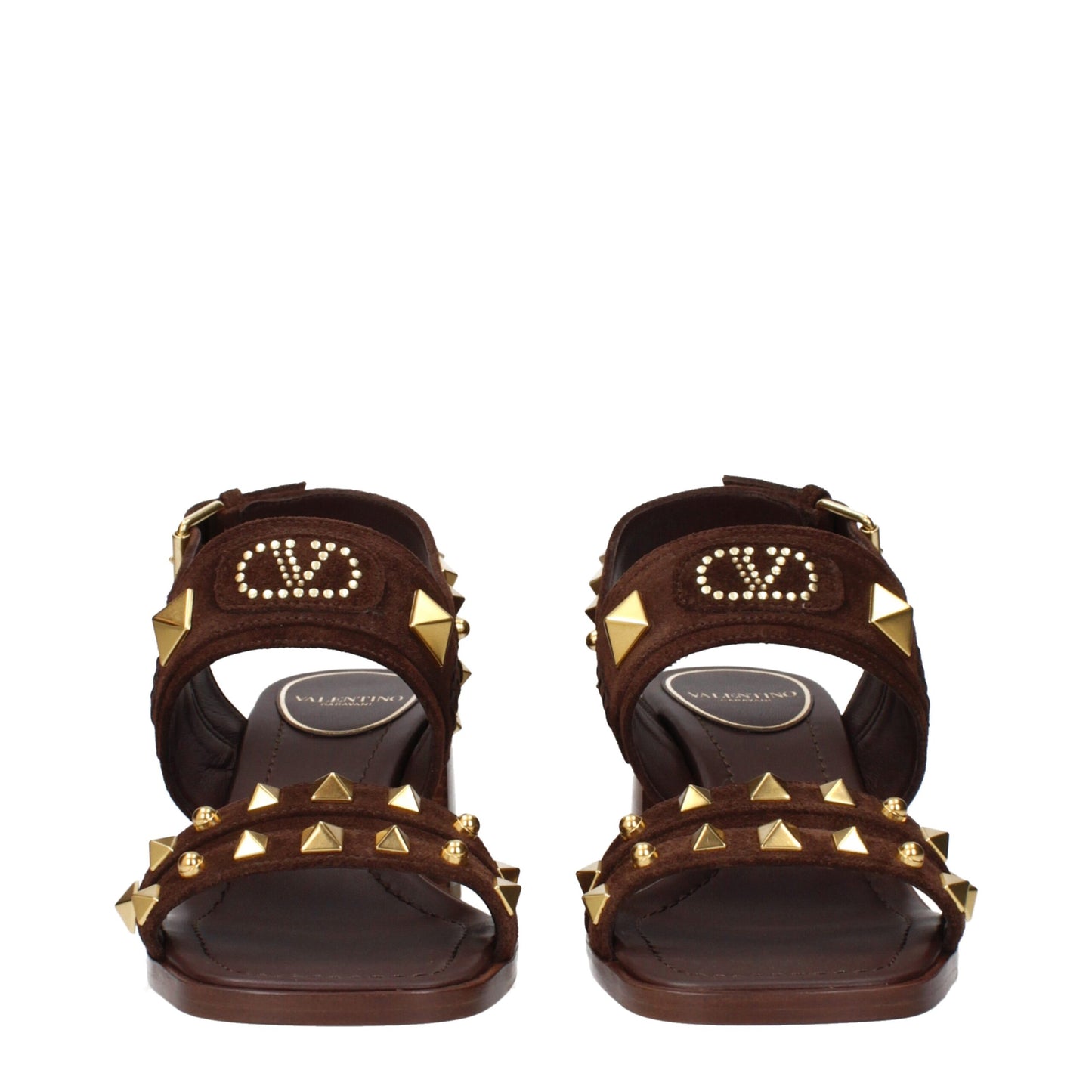 Valentino Garavani Brown Leather Strap-On Sandals Curated Luxury Accessories by Orvyn
