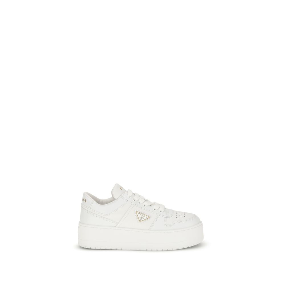 Prada White Calf Leather Bos Taurus Platform Sneakers Curated Luxury Accessories by Orvyn