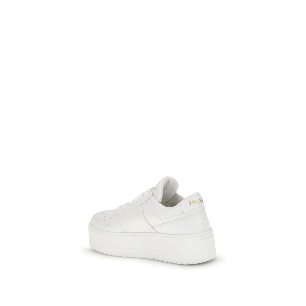 Prada White Calf Leather Bos Taurus Platform Sneakers Curated Luxury Accessories by Orvyn