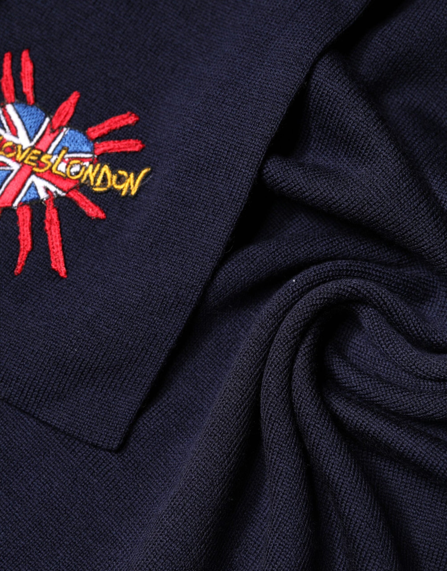 Dolce & Gabbana Blue Wool DG Loves London Neck Wrap Scarf Curated Luxury Accessories by Orvyn