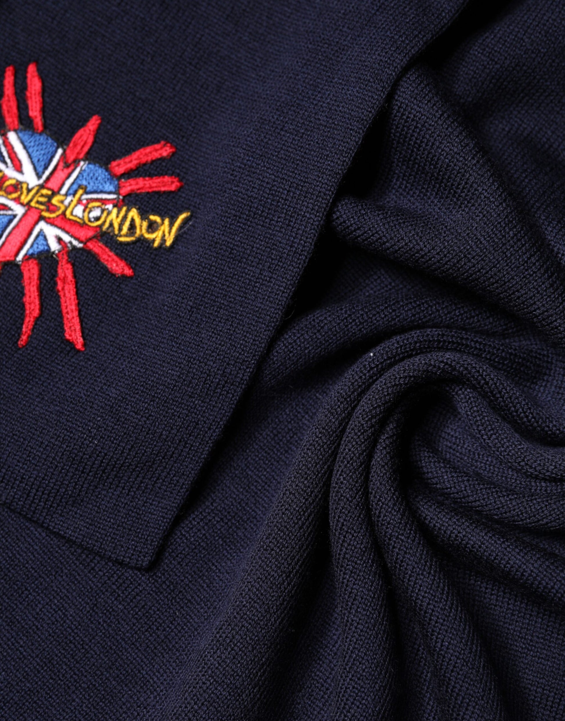 Dolce & Gabbana Blue Wool DG Loves London Neck Wrap Scarf Curated Luxury Accessories by Orvyn