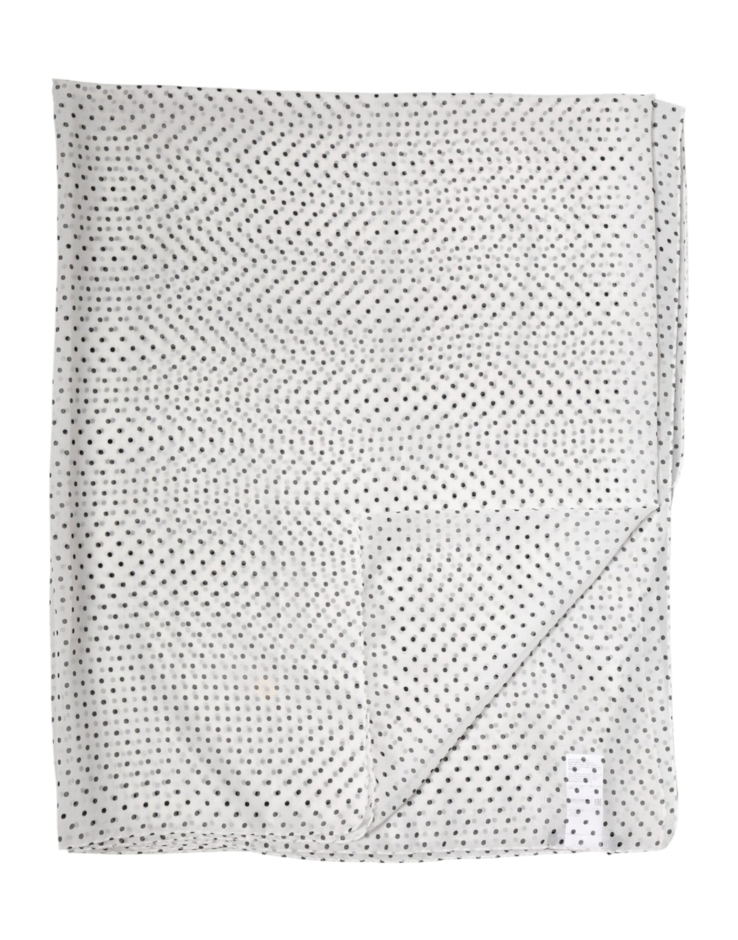 Dolce & Gabbana White Polka Dot Polyester Shawl Scarf Curated Luxury Accessories by Orvyn