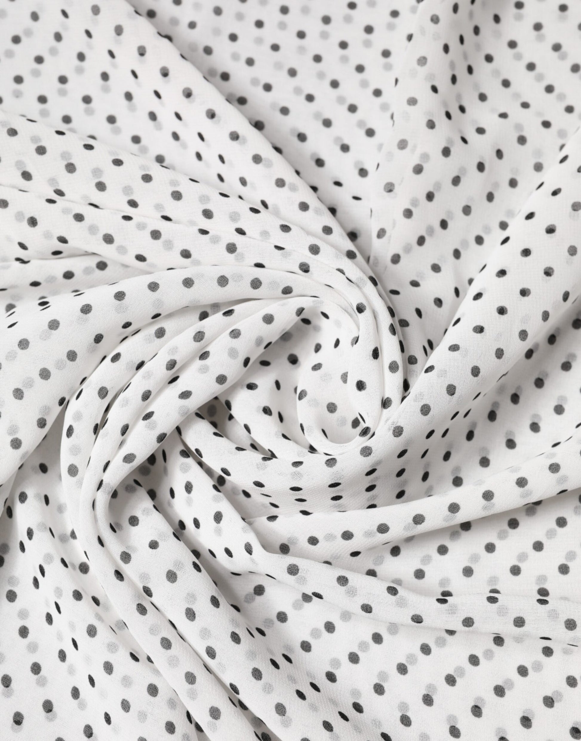 Dolce & Gabbana White Polka Dot Polyester Shawl Scarf Curated Luxury Accessories by Orvyn