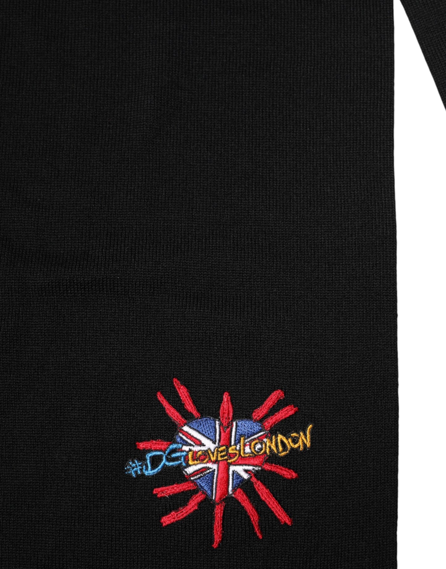 Dolce & Gabbana Blue Wool DG Loves London Neck Wrap Scarf Curated Luxury Accessories by Orvyn