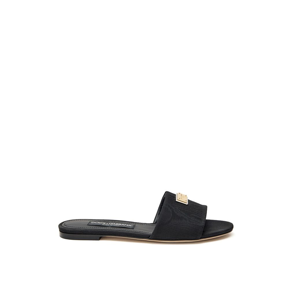 Dolce & Gabbana Black Polyester Slippers Curated Luxury Accessories by Orvyn