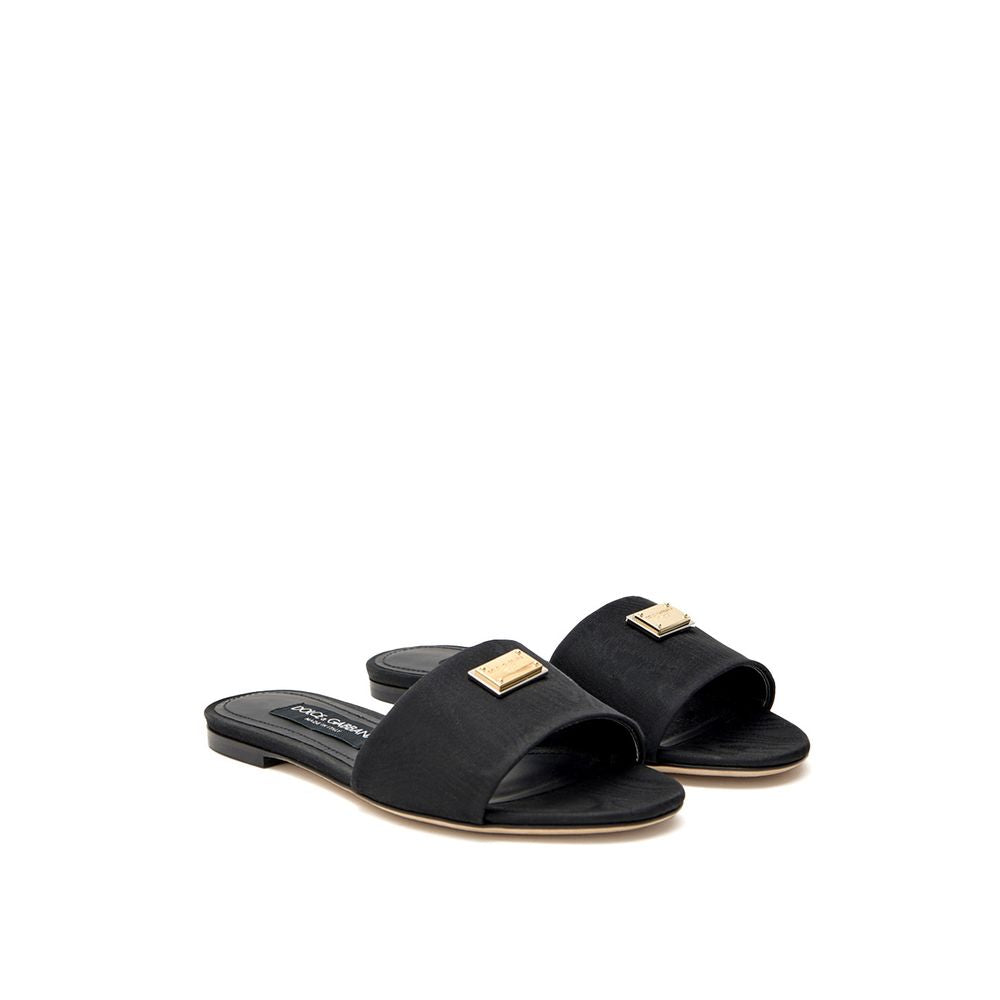Dolce & Gabbana Black Polyester Slippers Curated Luxury Accessories by Orvyn