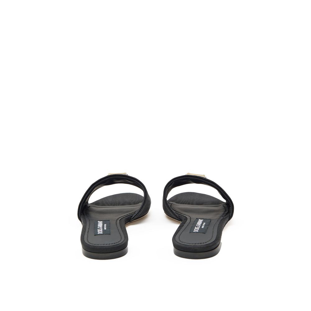Dolce & Gabbana Black Polyester Slippers Curated Luxury Accessories by Orvyn