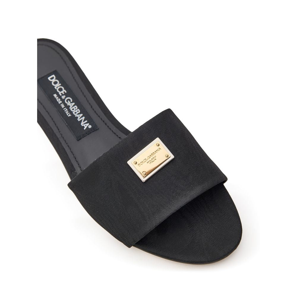 Dolce & Gabbana Black Polyester Slippers Curated Luxury Accessories by Orvyn