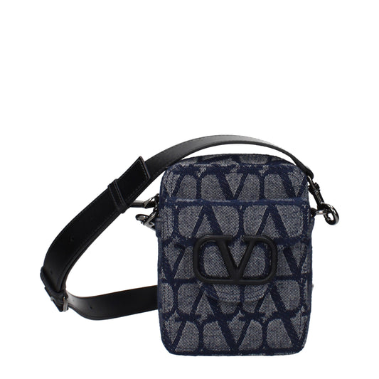 Valentino Garavani Blue Fabric Crossbody Bag curated by orvyn luxury accessories