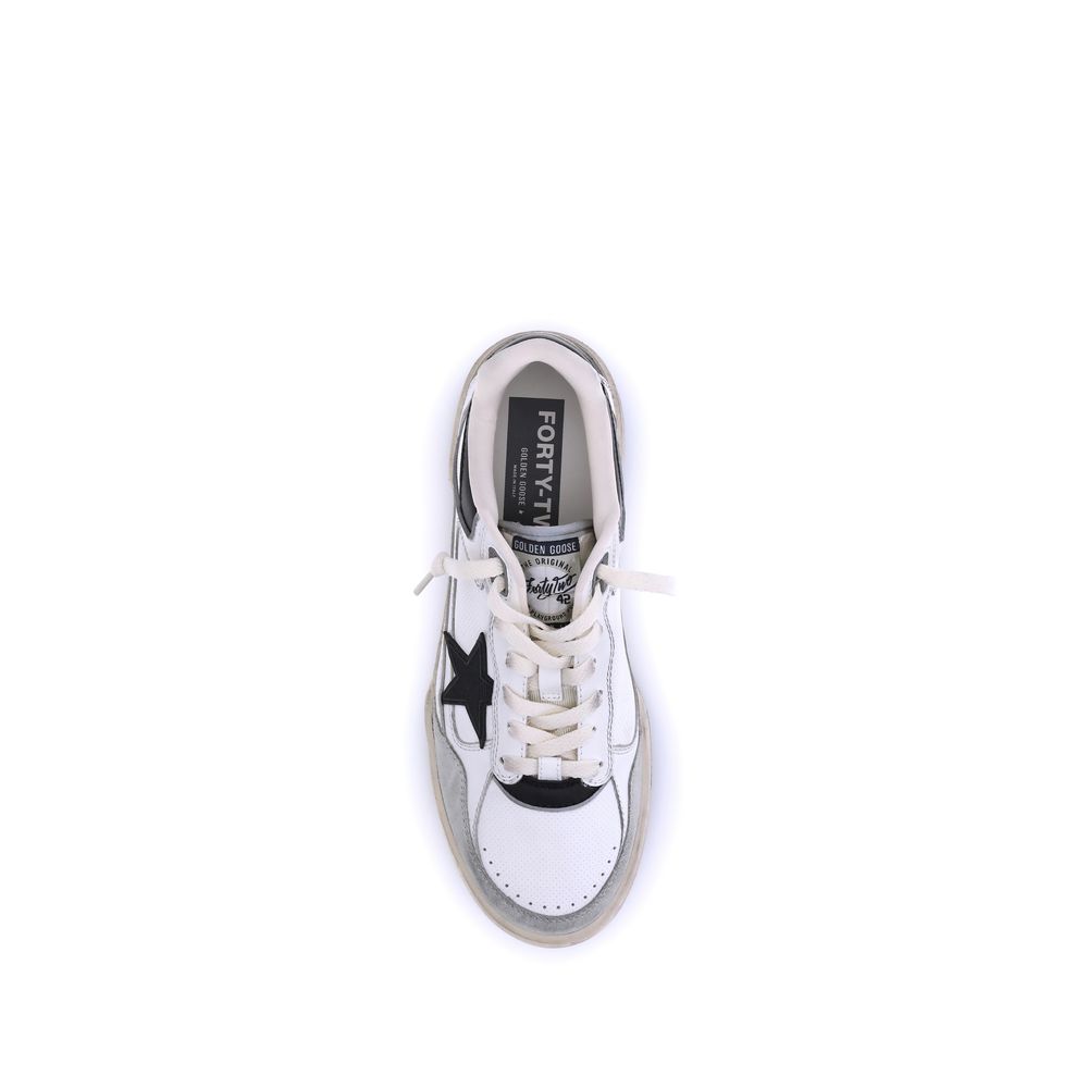 Golden Goose White Calf Leather Bos Taurus Chunky Sneakers Curated Luxury Accessories by Orvyn
