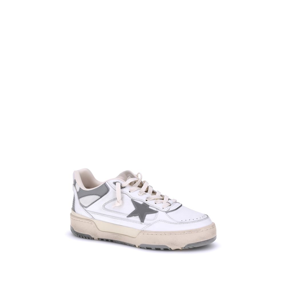 Golden Goose Gray Calf Leather Bos Taurus Chunky Sneakers Curated Luxury Accessories by Orvyn