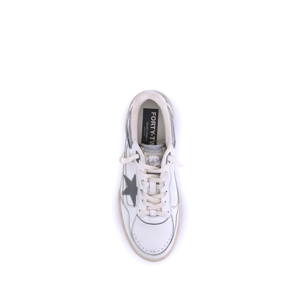 Golden Goose Gray Calf Leather Bos Taurus Chunky Sneakers Curated Luxury Accessories by Orvyn