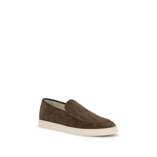 Brunello Cucinelli Brown Calf Leather Bos Taurus Slip-On Loafers Curated Luxury Accessories by Orvyn