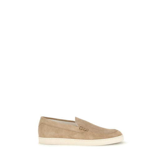Brunello Cucinelli Beige Calf Leather Bos Taurus Slip-On Loafers Curated Luxury Accessories by Orvyn